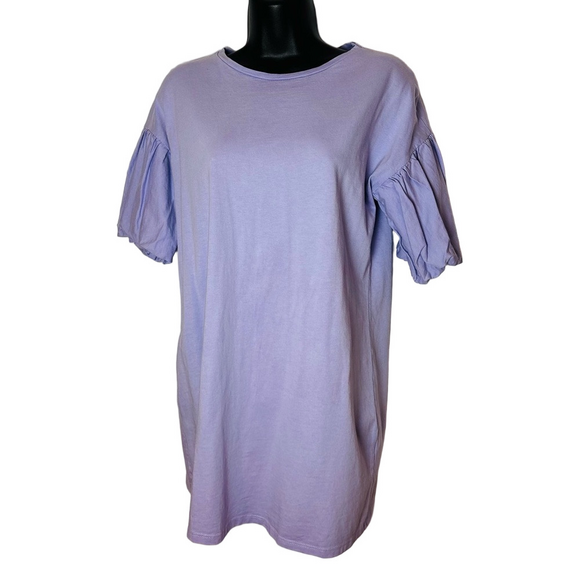 ✨ Zara Trafaluc Limited Edition Lavender Puff Sleeve T-Shirt Dress - Picture 5 of 9
